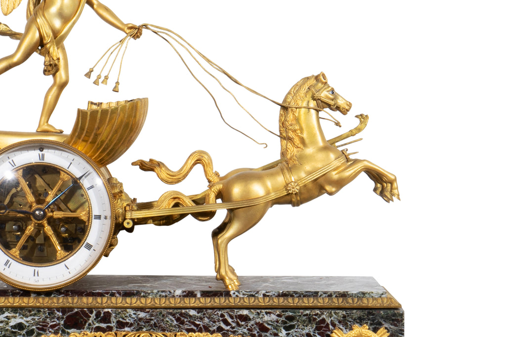 FRENCH ORMOLU MOUNTED FIGURAL CHARIOT CLOCK