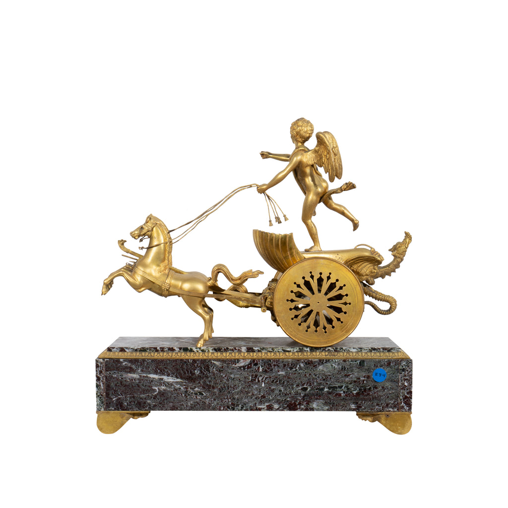 FRENCH ORMOLU MOUNTED FIGURAL CHARIOT CLOCK