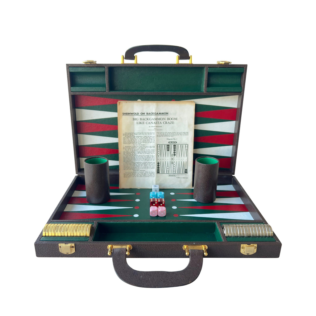 A 1970's Gucci "GG" Motif Complete Backgammon Set, Mint Condition.