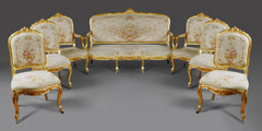 Four Giltwood Aubusson Chairs - French Metro Antiques